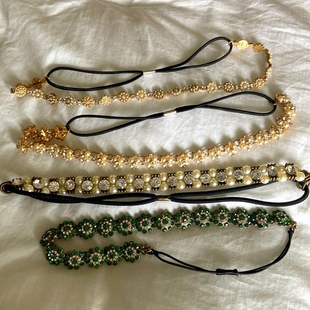 Set of 4 jeweled headbands